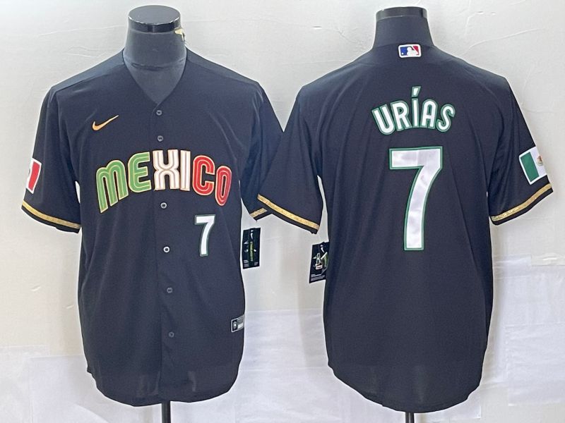 Men 2023 World Cub Mexico #7 Urias Black Nike MLB Jersey style 91818